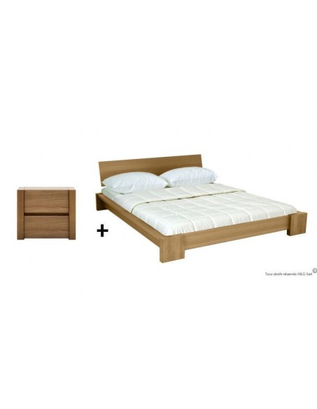 Lit bois sommier et matelas