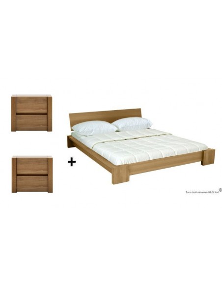 Lit bois sommier et matelas