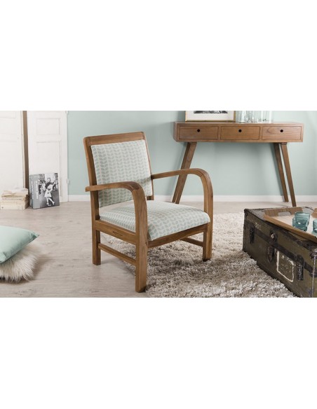 Fauteuil scandinave teck massif Goa