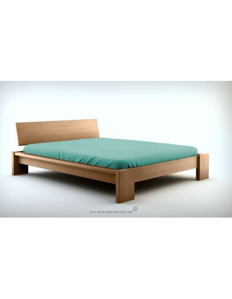 Ensemble lit bois massif et matelas