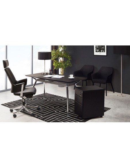 Fauteuil de bureau en cuir noir