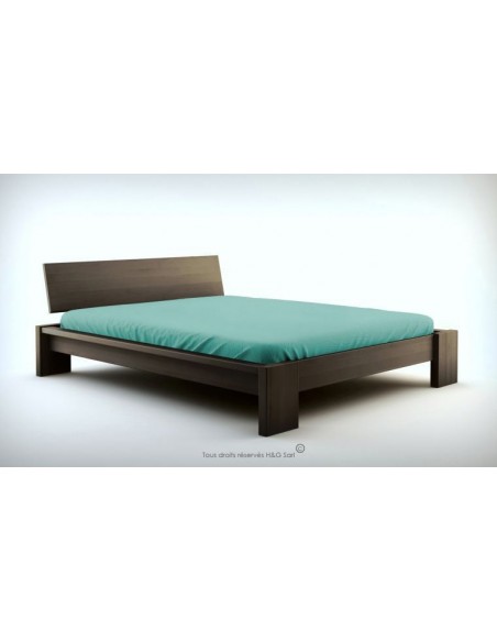 lit design adulte en bois massif avec sommier et matelas