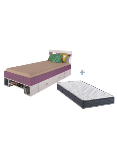 lit avec matelas enfant rangement