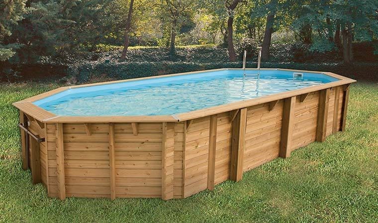 Habitat et Jardin - Piscine Bois Scandinave Palma (L) 7,57 x (l) 4,07 x (H)  1,31 m - Filtration à Sable 8,3 m3/h - Piscine de Jardin Octogonale Hors  Sol, Semi-enterrée ou Enterrée : : Jardin