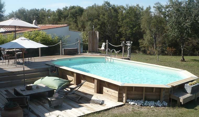 Bâche d'hivernage octogonale pour piscine Azura Ubbink de 5,5 x 3,55 m