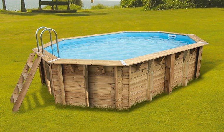 Piscine bois octogonale Kolina 853x456cm toute équipée Arbour