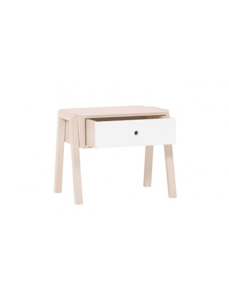 Chevet design en bois avec tiroir blanc