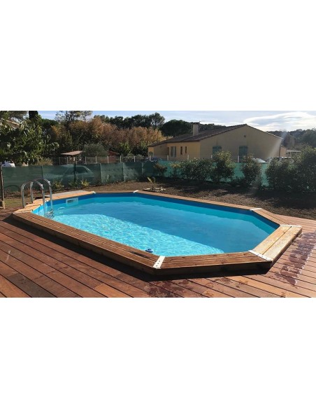 Piscine bois Sunwater 490 x 300 x h120 Ubbink Octogonale