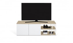 meuble tv chêne et blanc