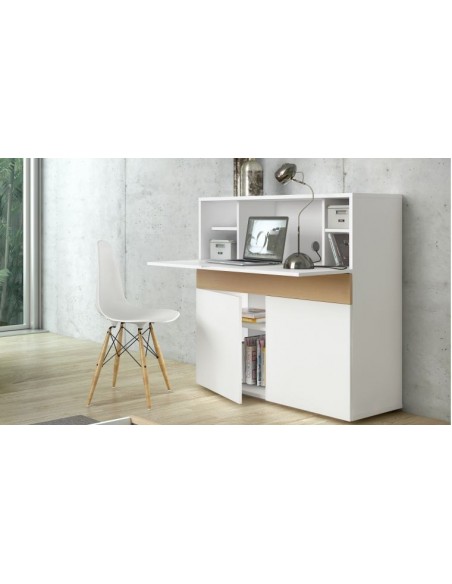 Meuble secretaire design blanc fabriqué en Europe - Focus