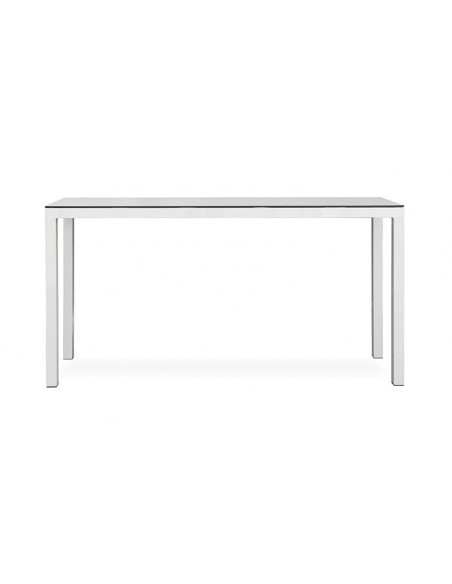 Table haute de jardin design blanc