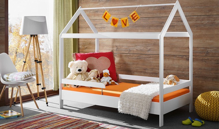Lit enfant lit cabane en bois 80x160 cm bois