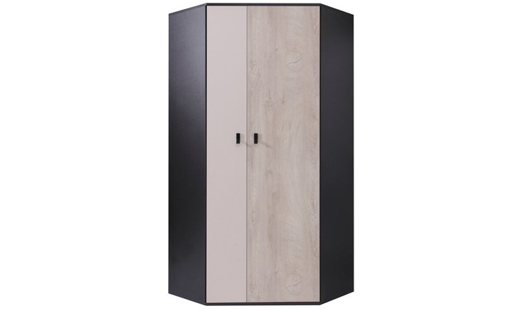 Armoire d'angle enfant noire 2 portes - Neptune