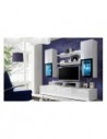 Mobilier TV blanc avec rangements muraux - Jack