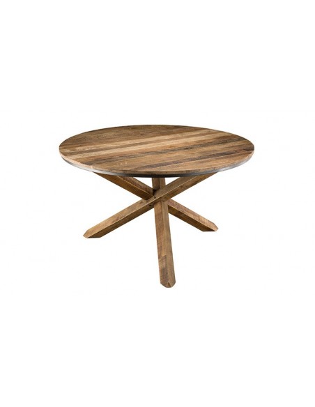 Table bois recyclé ronde