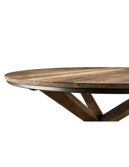 Table ronde en bois recyclé