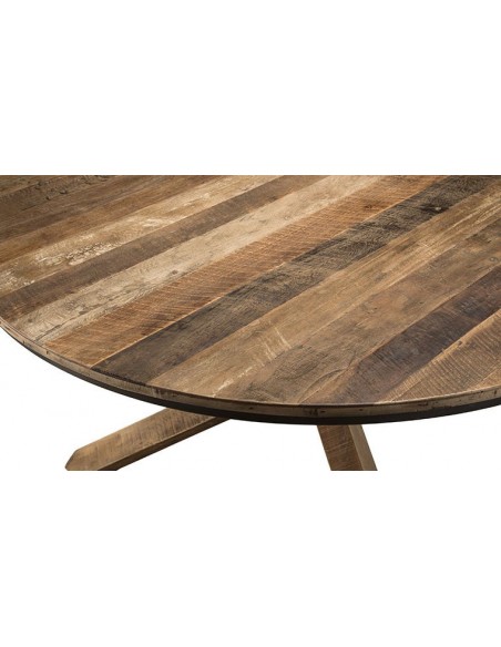Table ronde en bois recyclé