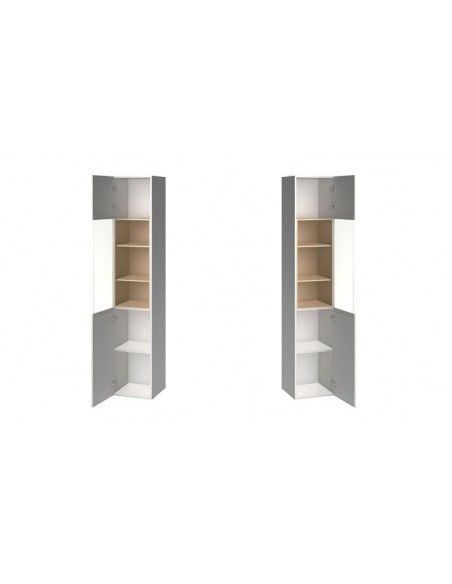 Vaisselier design blanc porte en verre