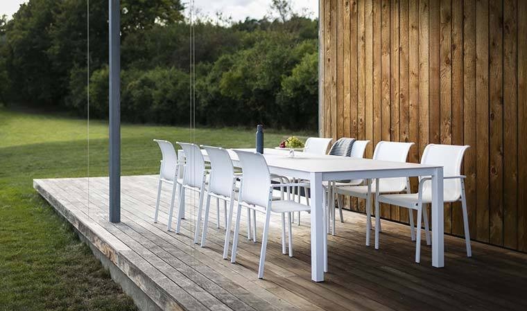 Ambient home Table de jardin/terrasse HANKO Blanc 120 x 70 x 69 cm 90065 