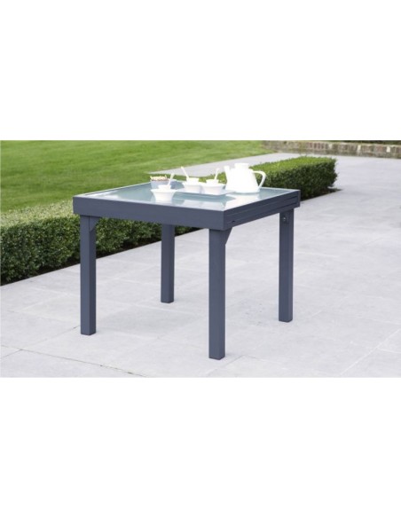 Salon de jardin 8 places gris anthracite