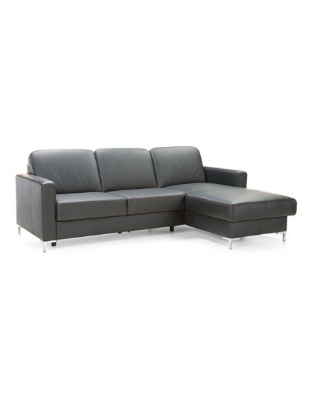 Canapé d'angle modulable et convertible en cuir