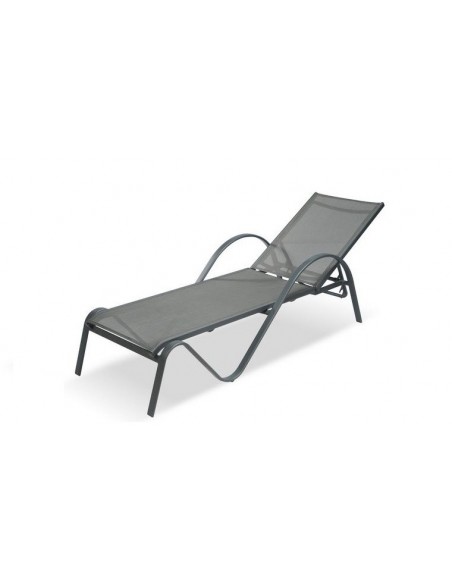 Bain de soleil design dos plat gris anthracite