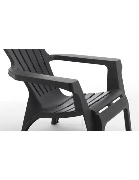 fauteuil de jardin design en plastique gris anthracite