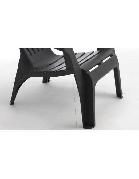 fauteuil de jardin design en plastique gris anthracite