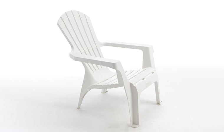 Fauteuil de jardin blanc Adirondack design en plastique