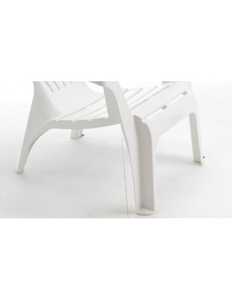 Fauteuil d'extérieur design blanc en plastique rigide