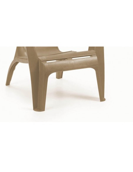 fauteuil de jardin en plastique résistant taupe