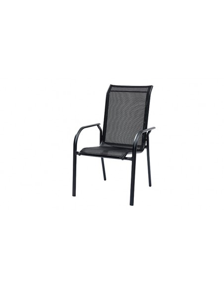 Fauteuil de jardin noir empilable