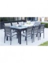 Grand salon de jardin gris anthracite