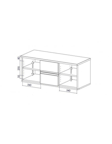 Commode basse en bois massif