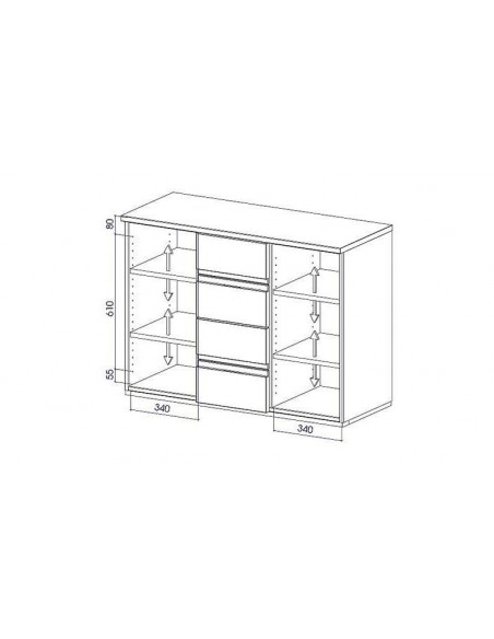 Commode design en bois massif