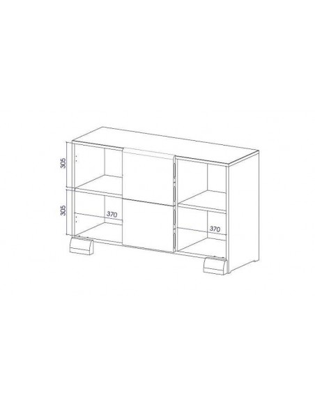 Commode large en bois