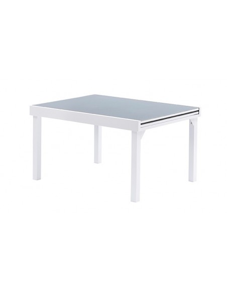 Table de jardin à rallonges blanche et grise Modulo