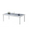 Table de jardin extensible en aluminium et verre 8 à 12 places