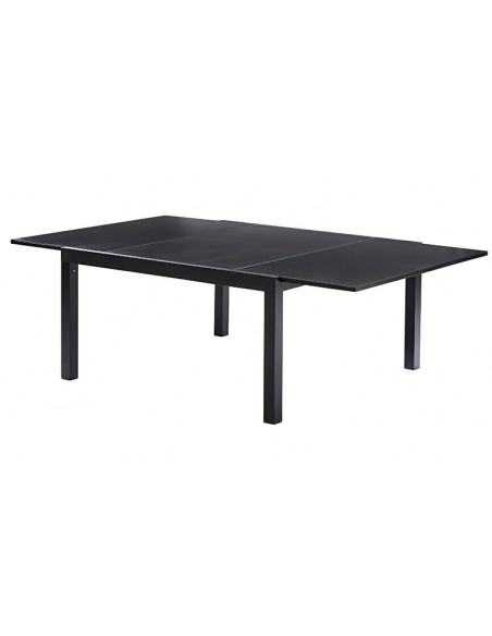 Table de jardin carrée noire extensible