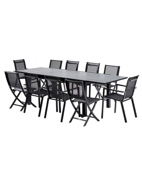 Table de jardin design noire et grise