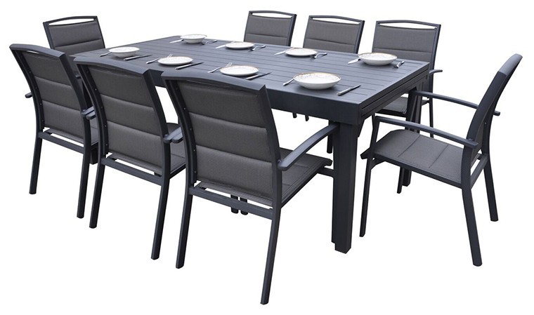 Salon de jardin table extensible - odenton anthracite - grande