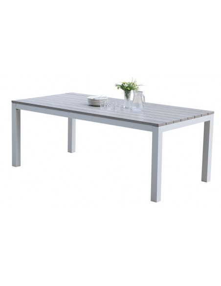 Table de jardin alu blanc