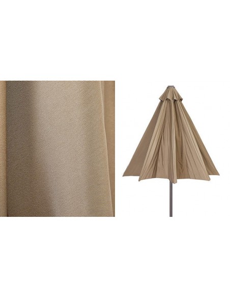 Parasol de jardin droit et rond beige taupe