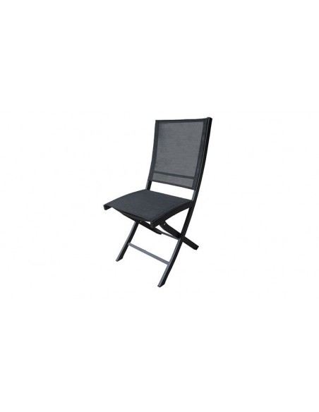 Chaise de jardin noire et pliante en aluminium