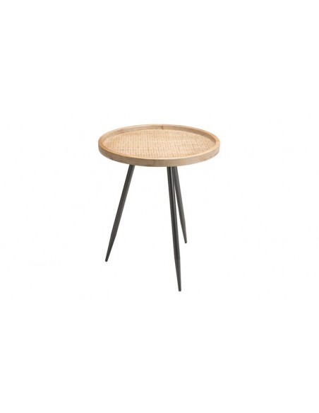 Table d'appoint ronde rotin