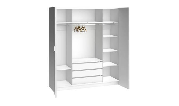 Armoire dressing 4 portes 3 tiroirs