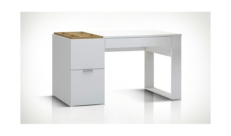 Bureau design blanc avec organisateur et rangements - Vox Design