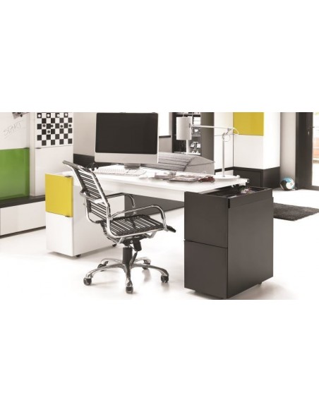 Bureau 140cm modulable Vox Young User Blanc et Noir - Bureau/Bureau -  petits-meubles