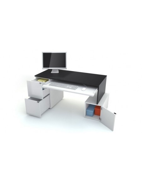 Bureau modulable 140 cm avec caisson