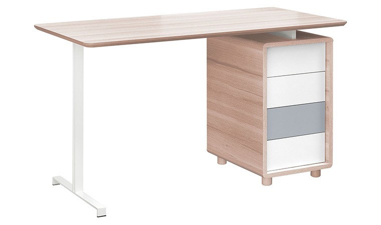 Bureau ado design en bois avec 4 tiroirs - Evolve Vox